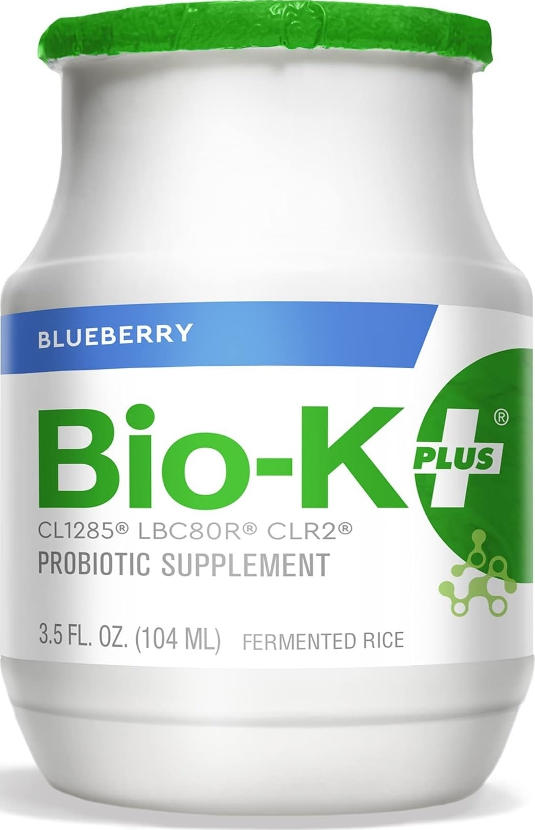 Bio-K Plus Probiótico líquido de arroz fermentado com acidófilos, sabor mirtilo, 6 frascos de 103 mL