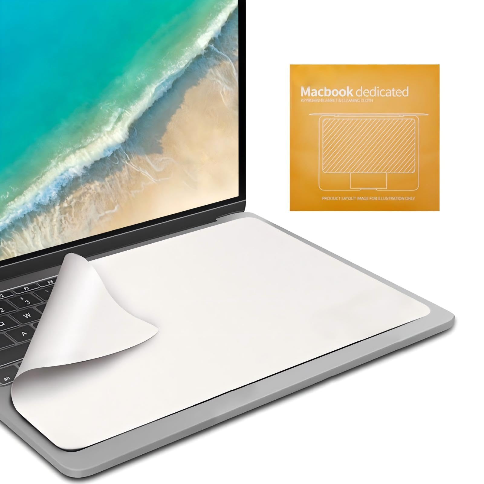 Protection d'Écran en Microfibre pour MacBook 13/14 Pouces, Bord Découpé au Laser, 290mm x 192mm