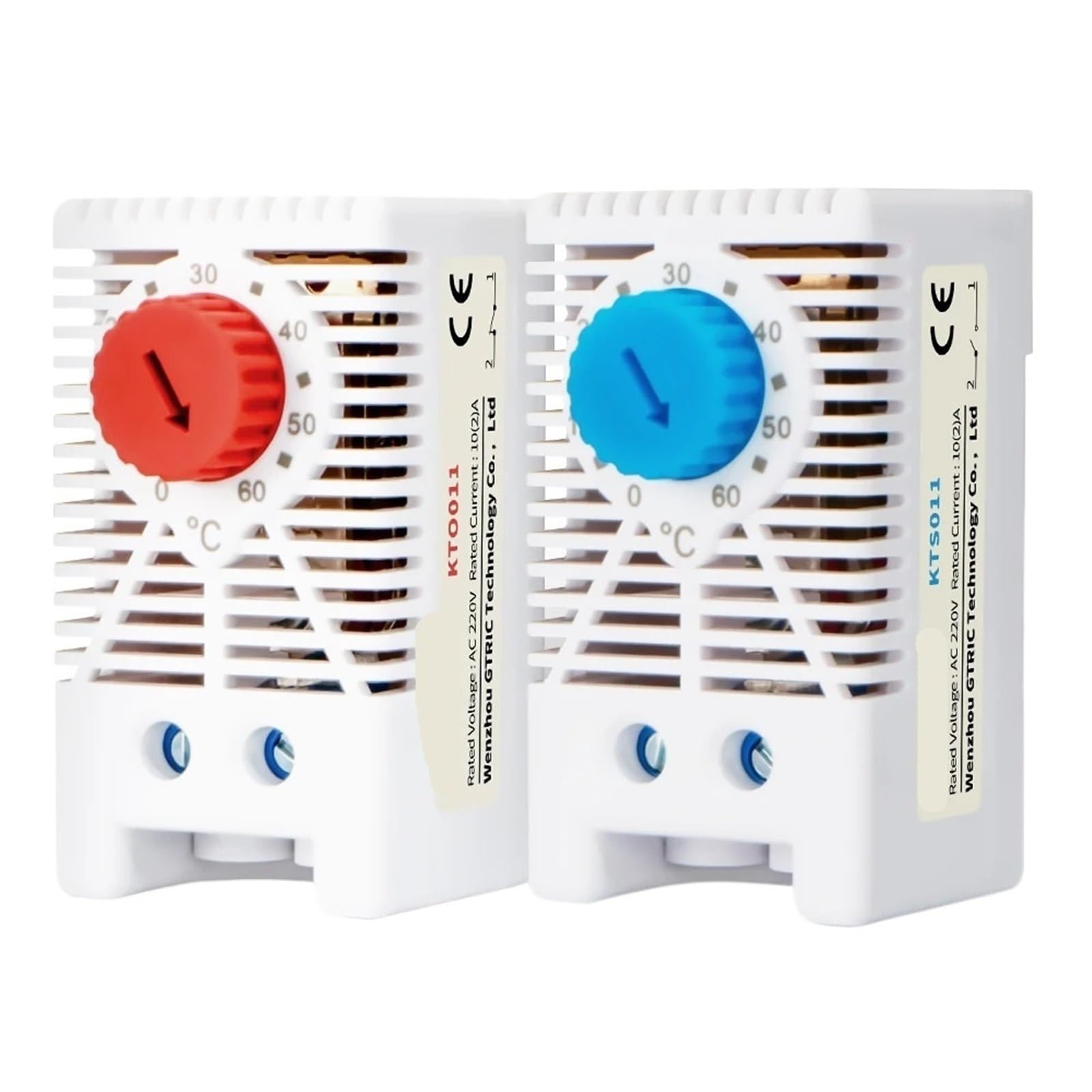 1 pz Regolatore di temperatura KTO011 KTS011 NO NC Armadio guida DIN Mini termostato industriale Termoregolatore meccanico(KTS011 NO 0-60)