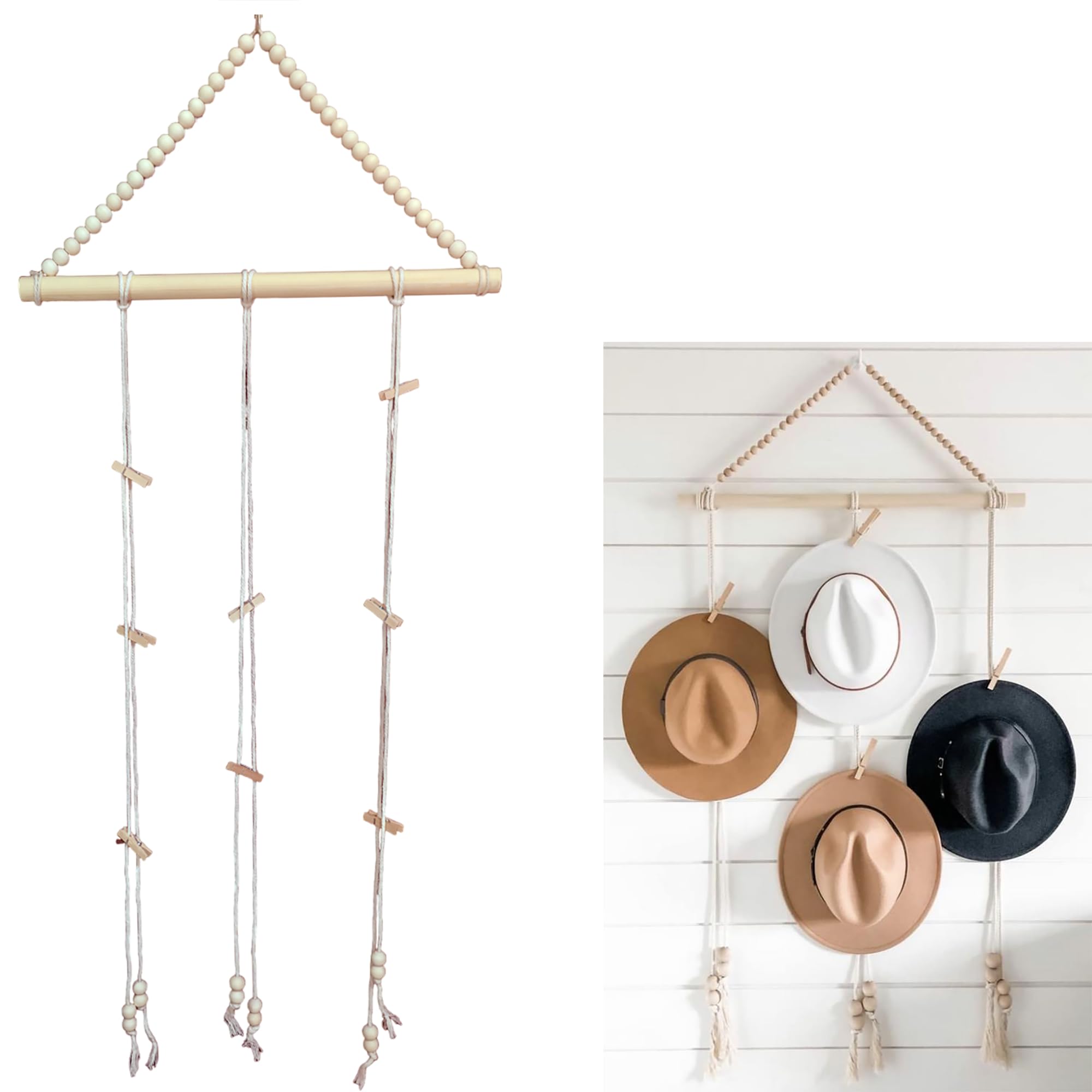 Hat Rack Organizador Pared - 1 Pieza,Colgante con Múltiples Capacidades, Estilo Bohemio,Perfecto Para Exponer Sombreros, Fácil Alcanzar Guardar,Adecuado Almacenamiento en Dormitorio.
