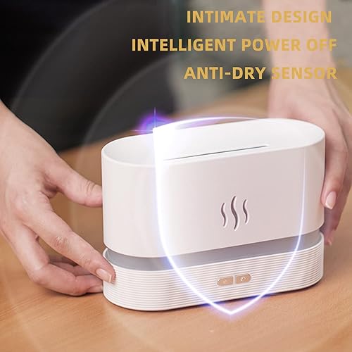 Miniatura 6 de Difusores de aire aromáticos con efecto de iluminación de llama simulada, ajuste de brillo de iluminación de llama de dos velocidades, difusor de