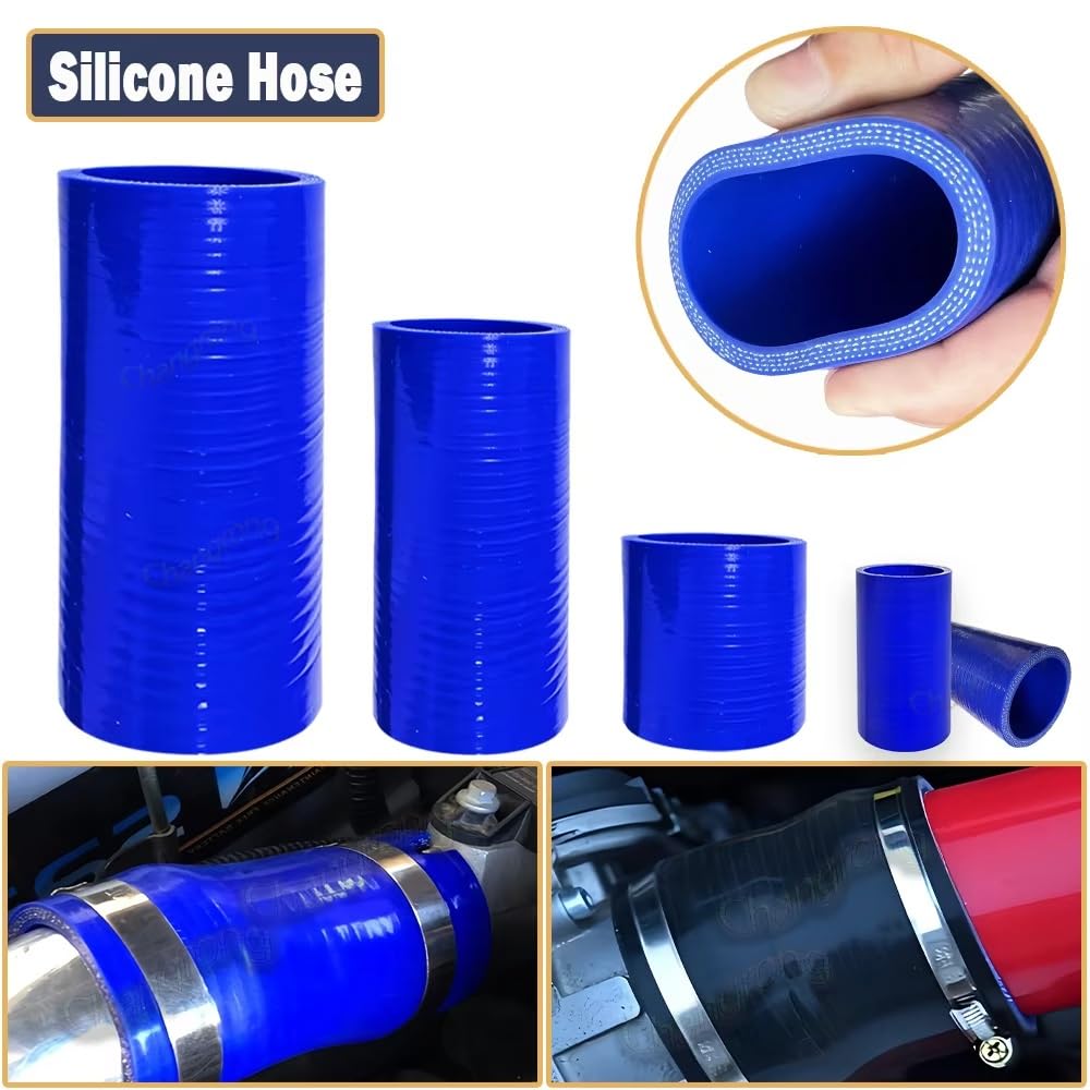 Manguera De Refrigerante De Silicona Azul (DI 16-85 Mm, 500 Mm) - Reforzada Multicapa, Con 2 Abrazaderas, Compatible Con La Mayoría De Los Vehículos(ID 80mm)