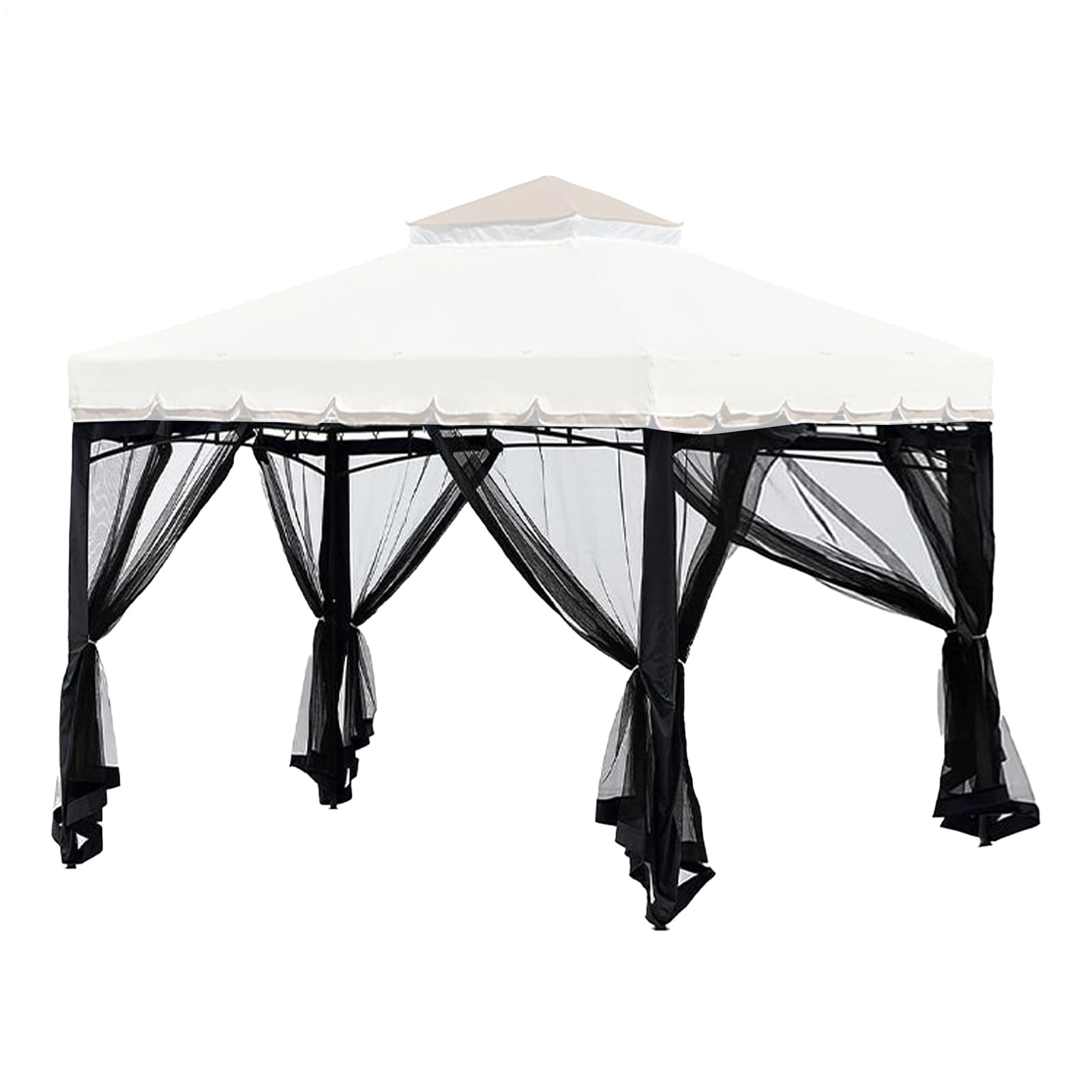 Filet De Canopée pour Patio 4 Pièces Pare-Anti-Moucherons Ventilées