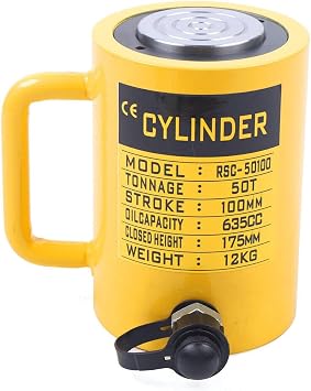 50T Hydraulic Cylinder Long Jack 4inch Stroke Porta Power Ram Jack Lifting Cylinder Retract Automatically for Shipbuilding Bridge Construction