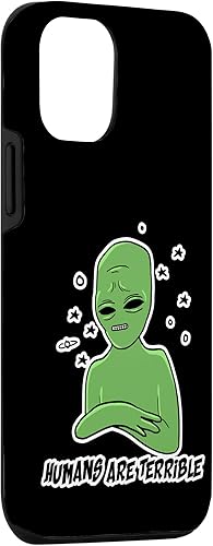 Miniatura 3 de Funda de regalo para iPhone 13 Pro Humans Are Terrible Funny Alien Sayings Galaxy Space