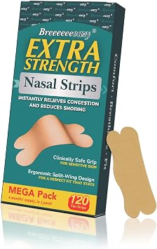 120PCS Breeeeeeeazy Nasal Strips for Breathing, Extra Strength, Comfy Fit