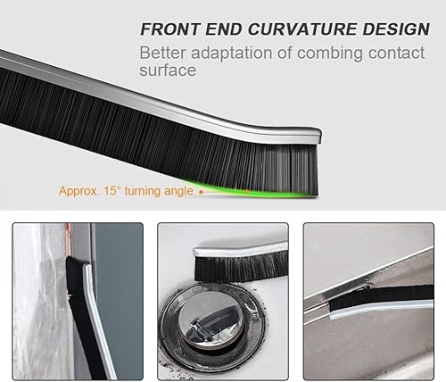 Miniatura 4 de Cepillo de limpieza de hendiduras, cepillo de limpieza de cerdas duras, cepillo de mano de ranura larga, herramienta de limpieza de hendiduras para