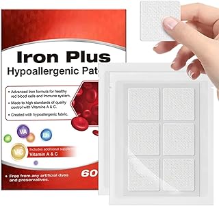 Iron Support Patches with Vitamins A & C – Hypoallergenic Daily Formula | Supplement Supports Energy, Focus & Overall Well...