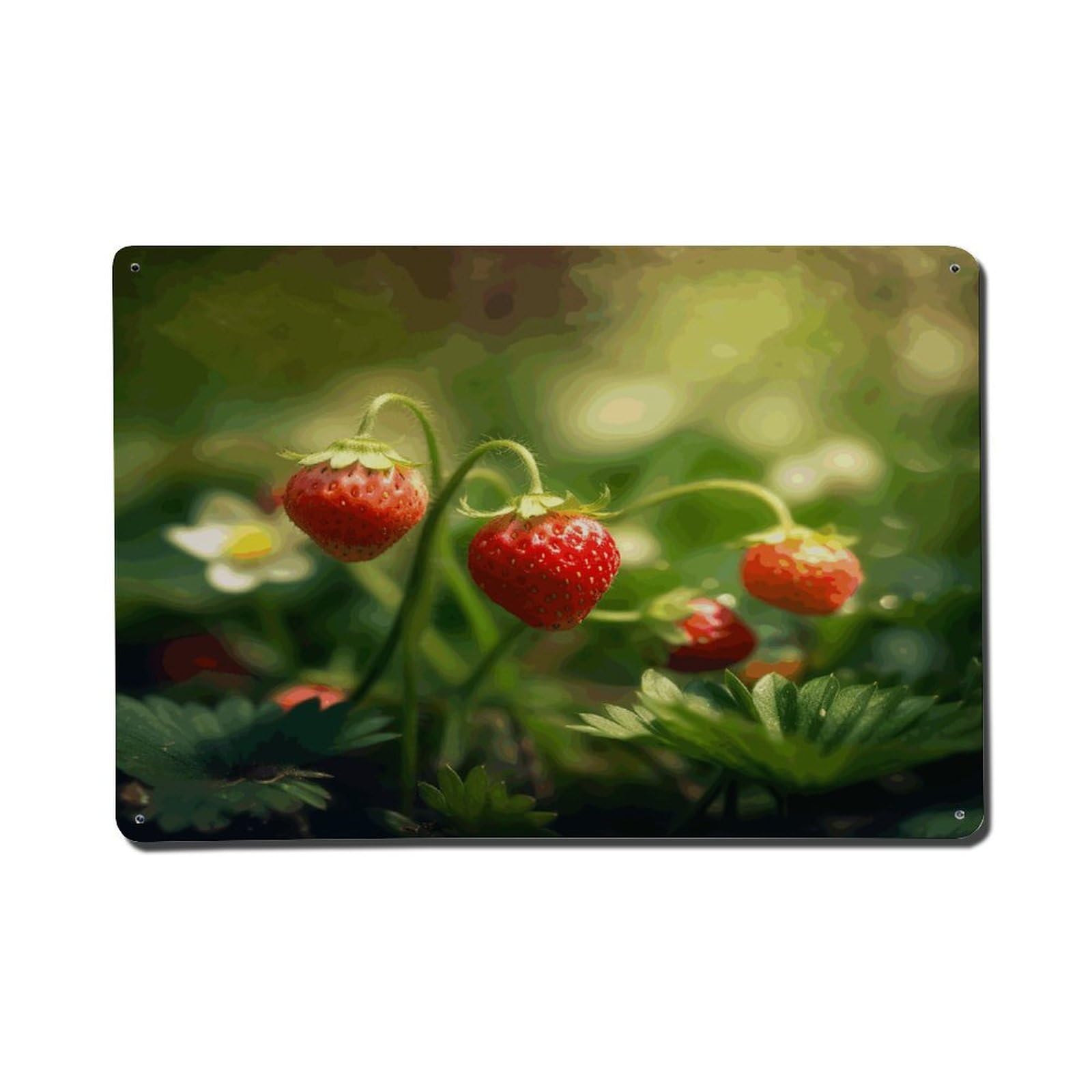 Adfgyerh Style Strawberries On The Grass Metal Signs Funny, Aluminum Tin Sign Indoor Outdoor Decor, Vintage Signs For Home Office Kitchen Bar Cafe Garden Farmhouse Wall Decor