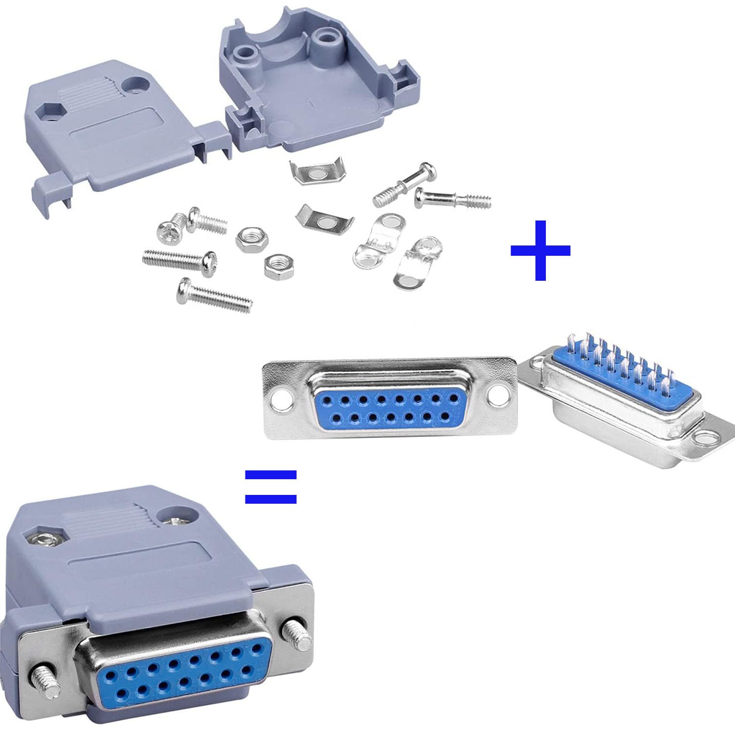 DB15 Connettore di saldatura RS232 D-SUB Serial 15 Pin Adapter Maschio/Femmina