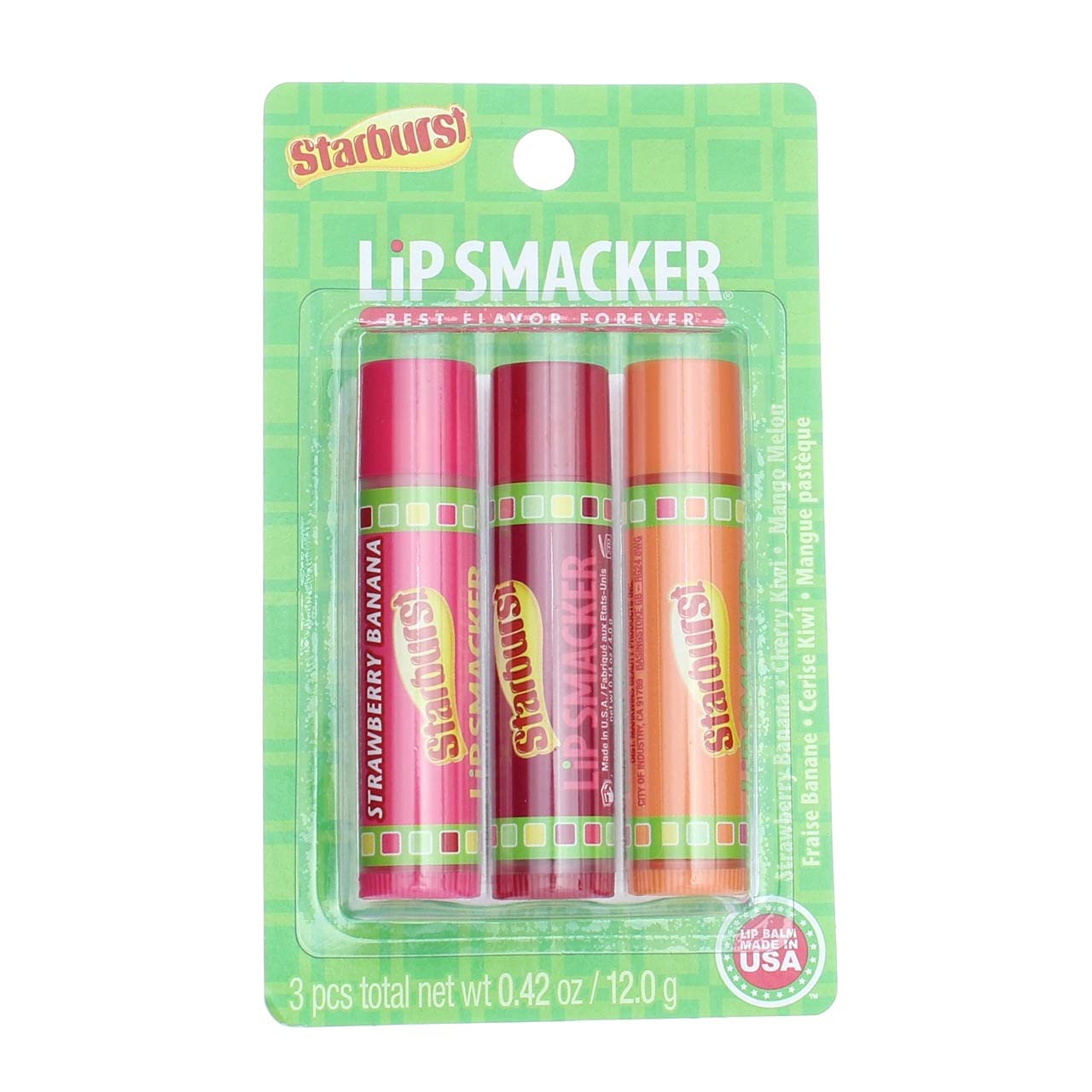 Lip SmackerStarburst Trio Lip Gloss, Tropical Fruit Flavors 3 ea (Pack of 2)
