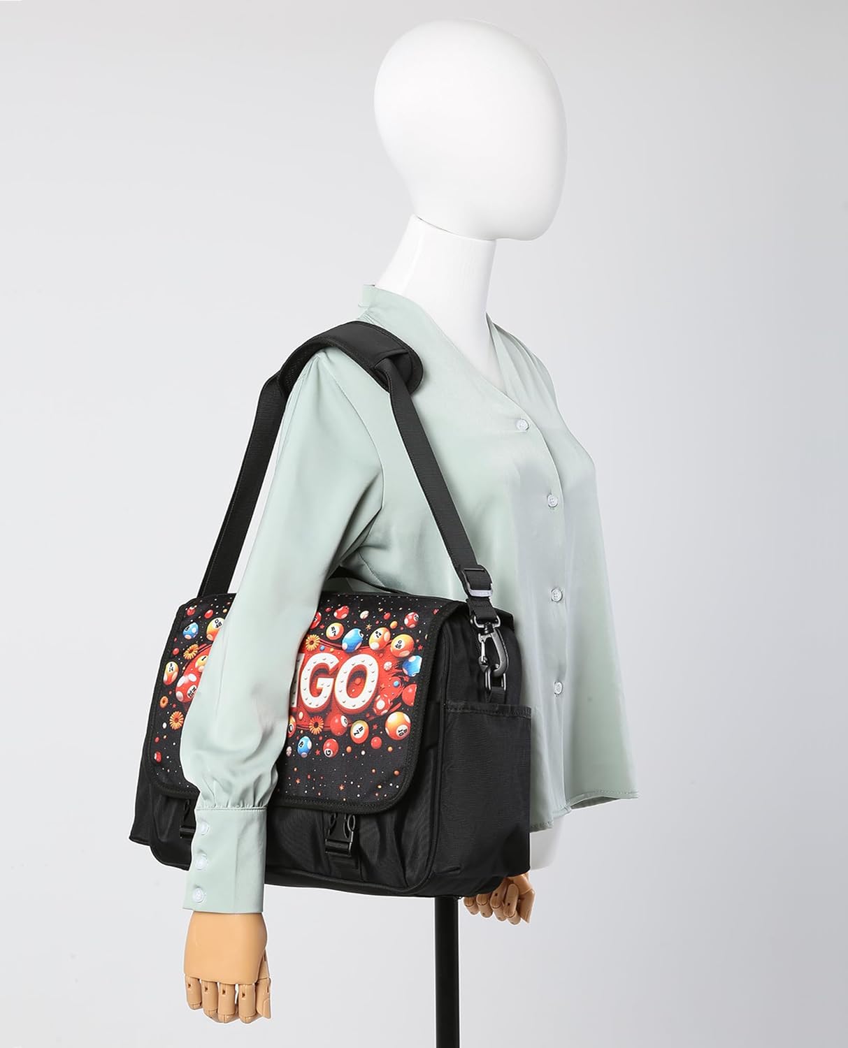 Bingo Messenger Bag with Pockets for Daubers Dabbers Dobbers Water Resistant Crossbody Tote Bags with Laptop Sleeve