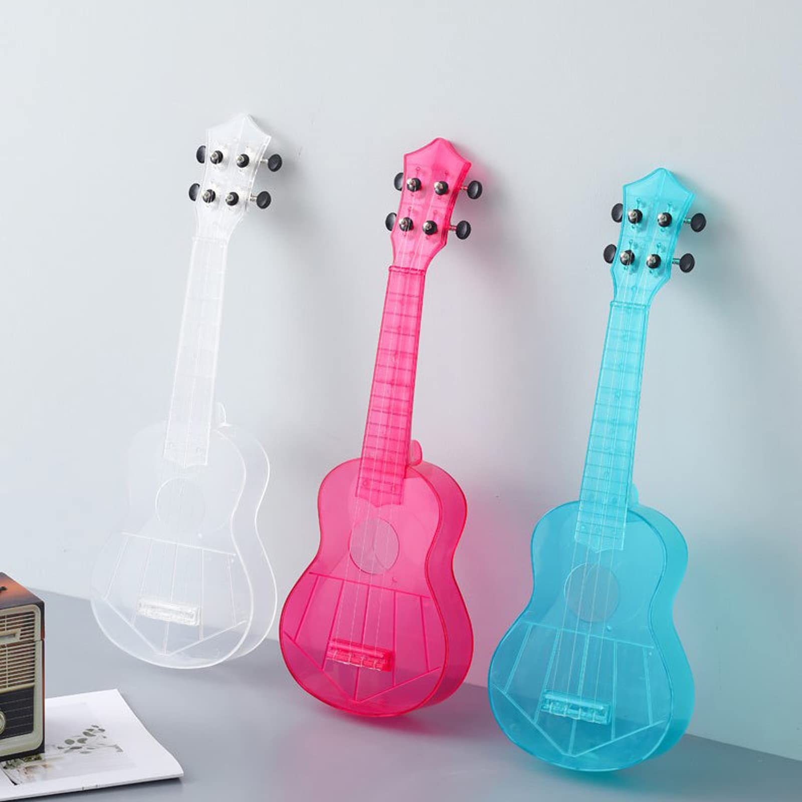 Ukulele 21-calowe, przezroczyste 4-strunowe instrumenty muzyczne, ukulele, mała gitara dla dorosłych, dzieci i początkujących