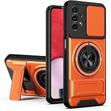 Rugged Magnetic Car Mount Case Samsung Galaxy A13 5G,[Compatible with MagSafe] [ PC+TPU 2-in-1] [Drop Protection] with Rotatable Kickstand & Camera Protection Cover Phone case Orange, A13 5G