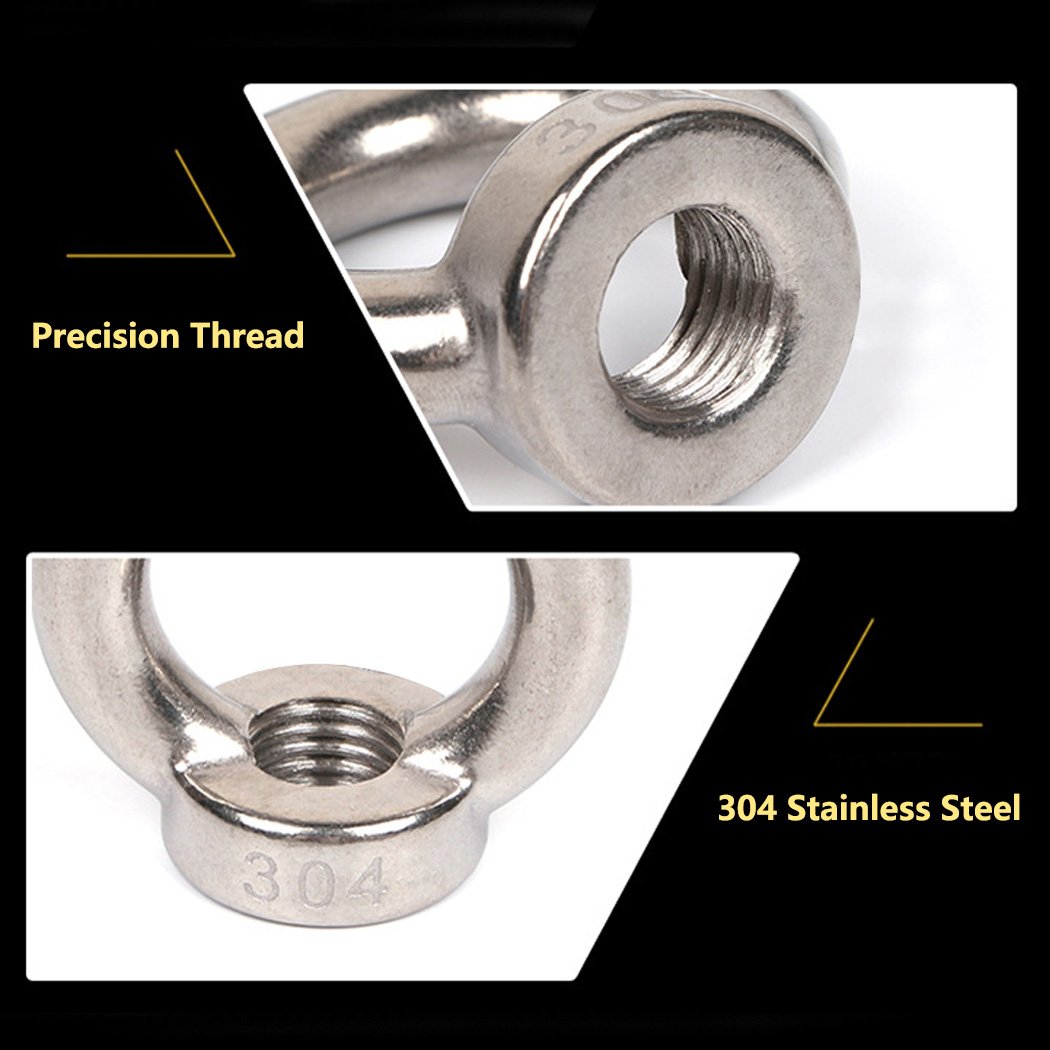 M12 DIN 580 Lifting Eye Nut (Female) - 304 Stainless Steel A2, Made in