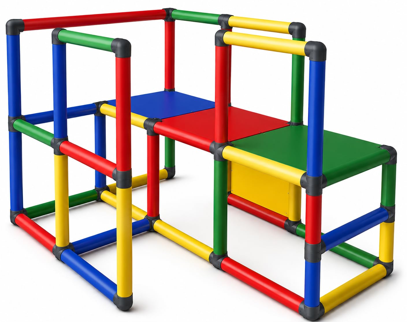 Move and Stick Ideal Baukasten Set, 240 Teile, Klettergerüst für Kinder ab 3 Jahren, Indoor Spielgerät, Spielhaus Baukasten, Kletterturm, Stecksystem, modular erweiterbar, TÜV/GS