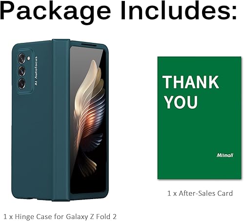 Miniatura 8 de Miimall Funda compatible con Samsung Galaxy Z Fold 2, cobertura de bisagra, parachoques protector para mujeres y hombres con película protectora de