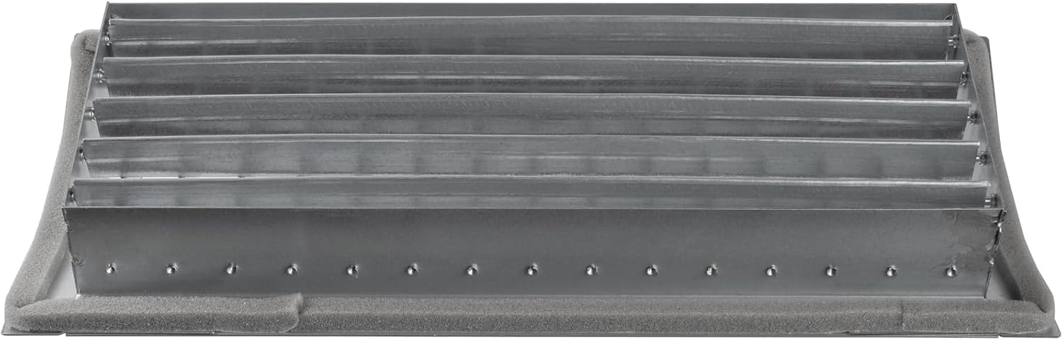 13" x 5" Grille for Round Spiral Duct - Galvanized Steel Register Vent Cover for HVAC Ducting System - 2 Way Adjustable Louver Blades - Air Duct Ventilation Grill Conditioner/Air Exhaust