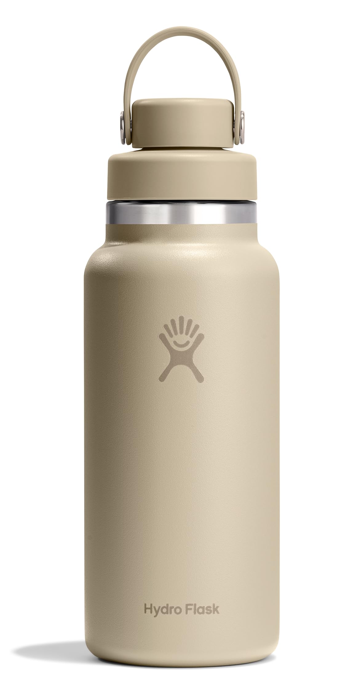Hydro Flask Water Bottle - Insulated Stainless Steel - Wide Mouth Flex Chug Lid, Non Spill, Leakproof in 32 Oz Tonal Oat Tan