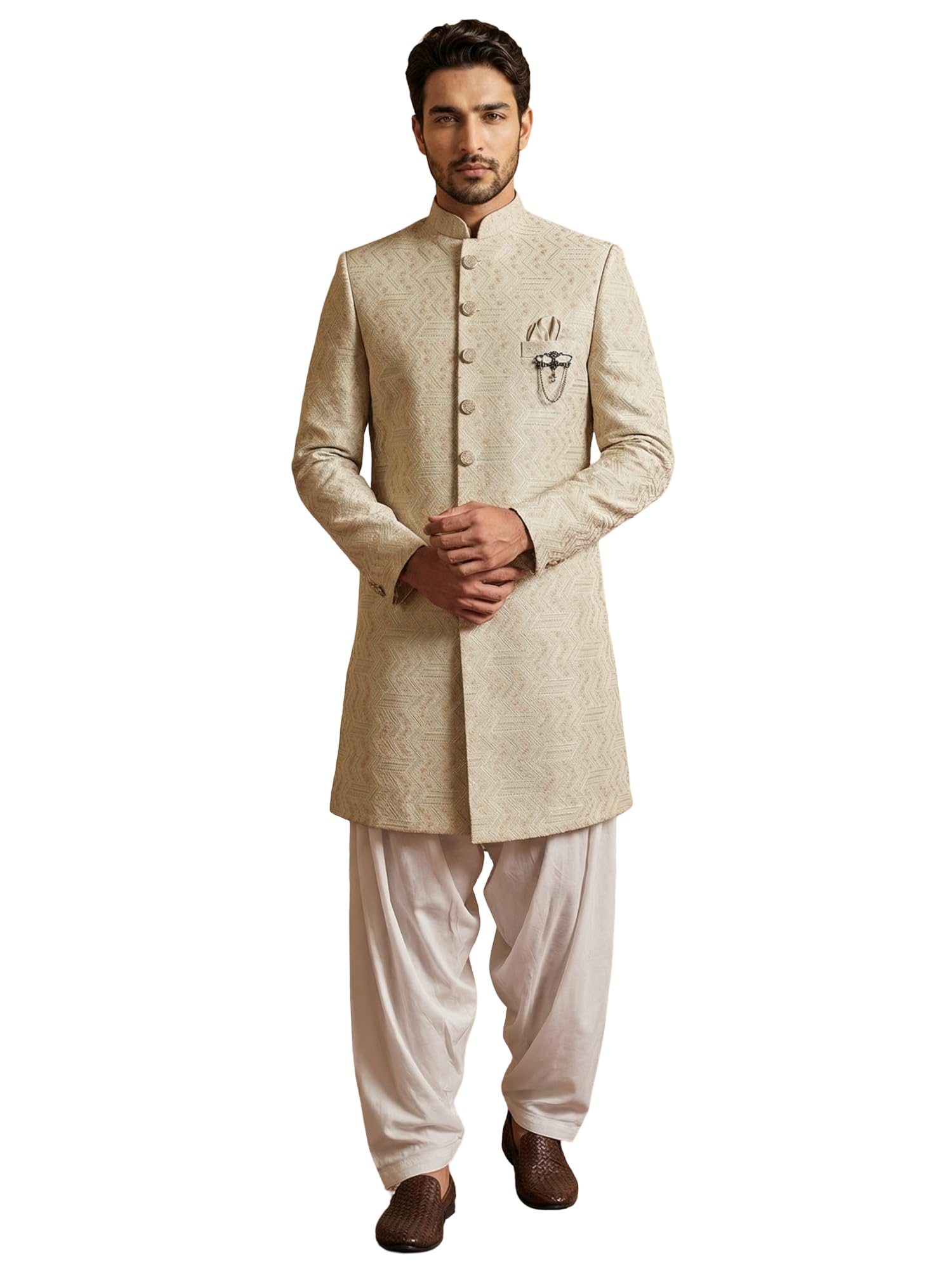 jompers Jacquard Silk Indo-Western Set-picture-10