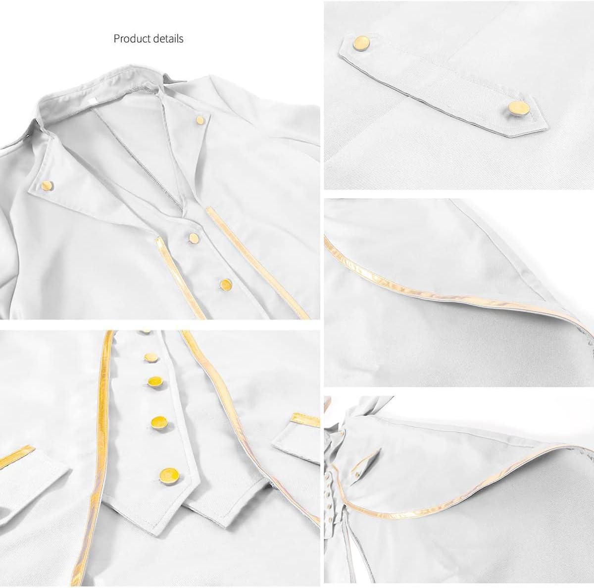 Men's Vintage Gothic Medieval Steampunk Long Tailcoat Jacket Victorian Frock Button Down Swallow Coat Uniform Costume - Image 4