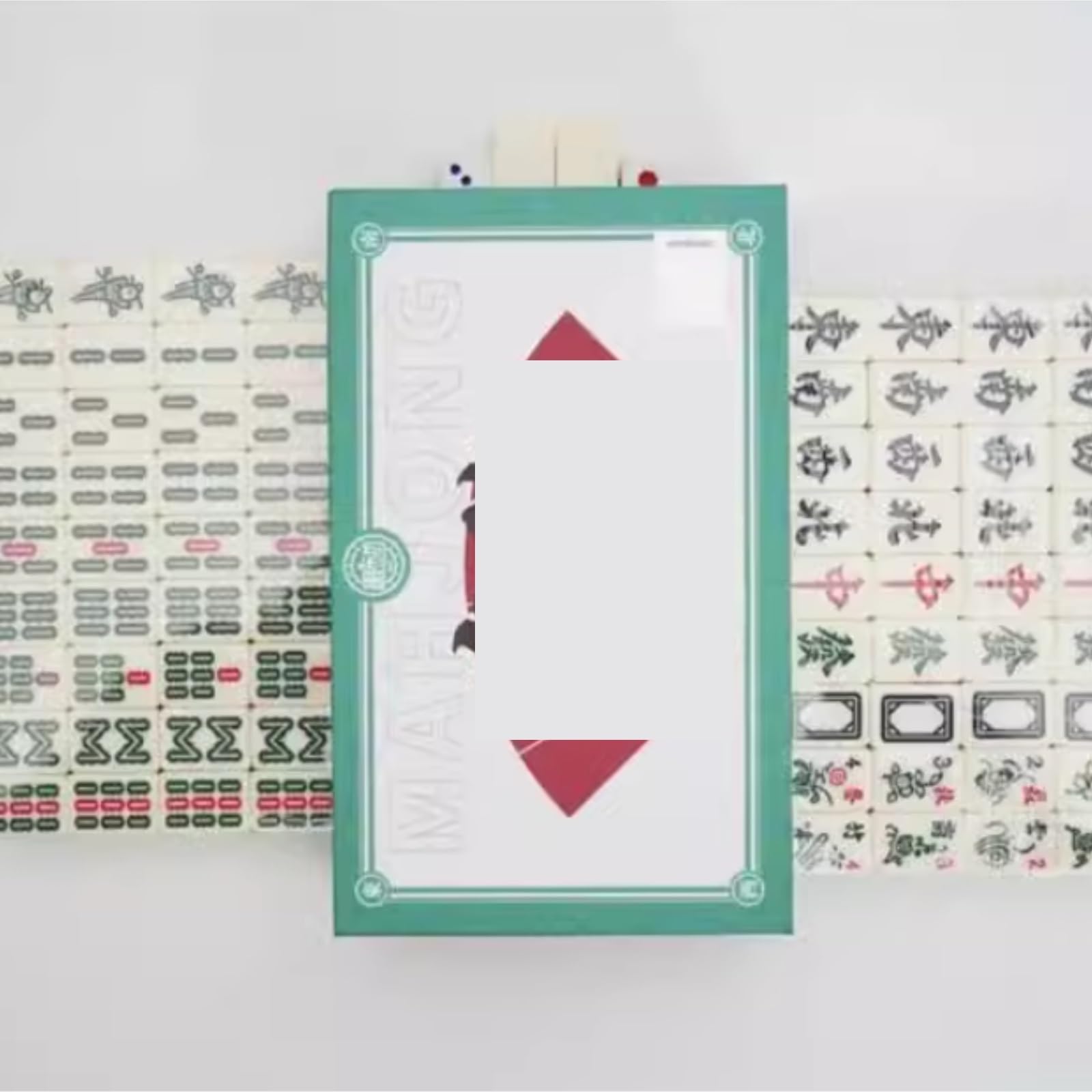 Chinesisches Mahjong Chinesische Mahjong-Würfel-Aufbewahrungsbox, Tragbarer Koffer, Komplettes Mahjong-Spielset, Geeignet for Reisen Für Familie Reise Spiel