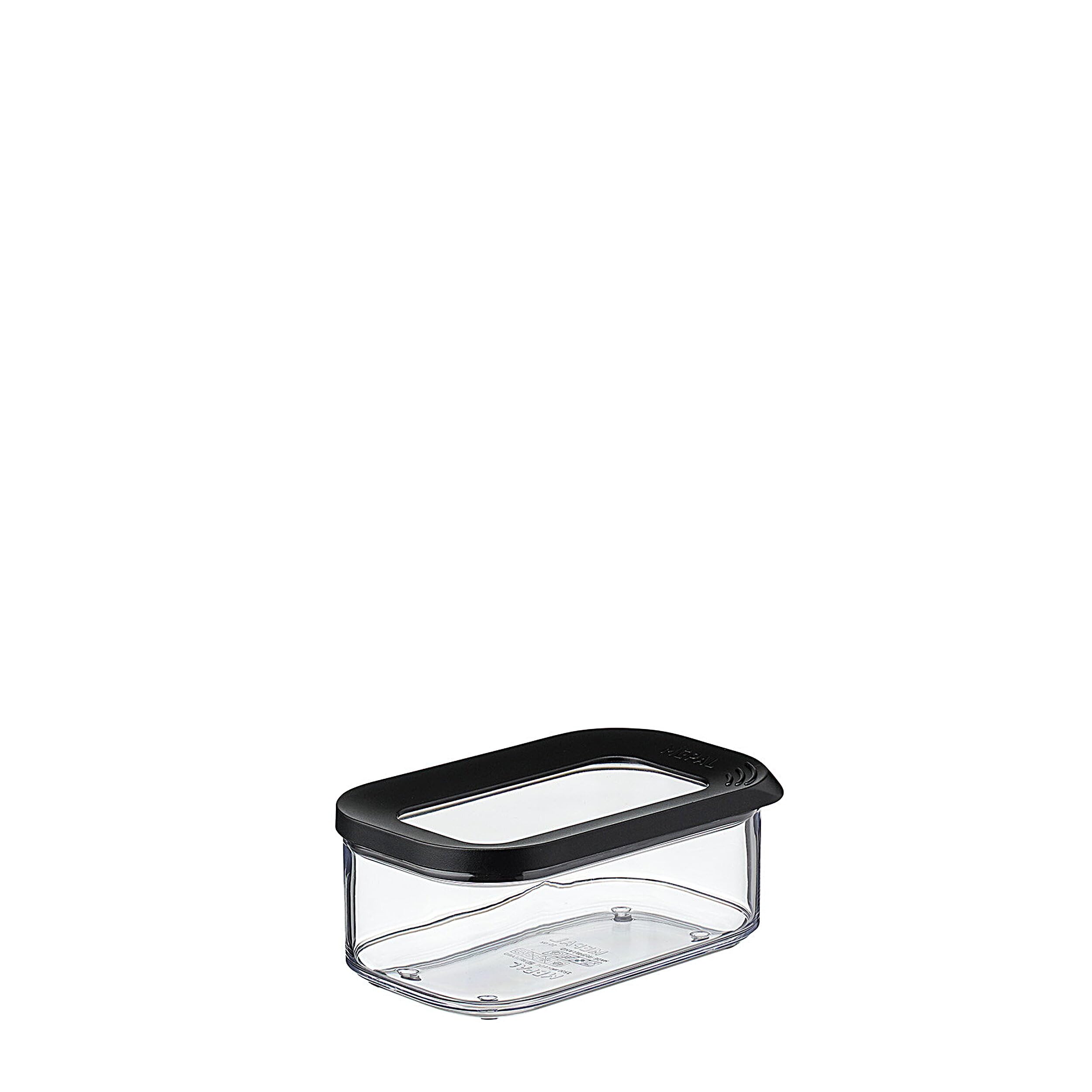 Mepal Transparent Food Storage Container - Food Containers Rectangular - Storage Box with Lid - Kitchen Container & Organizer - Stackable & Airtight Food Storage Container - 425 ml - Black