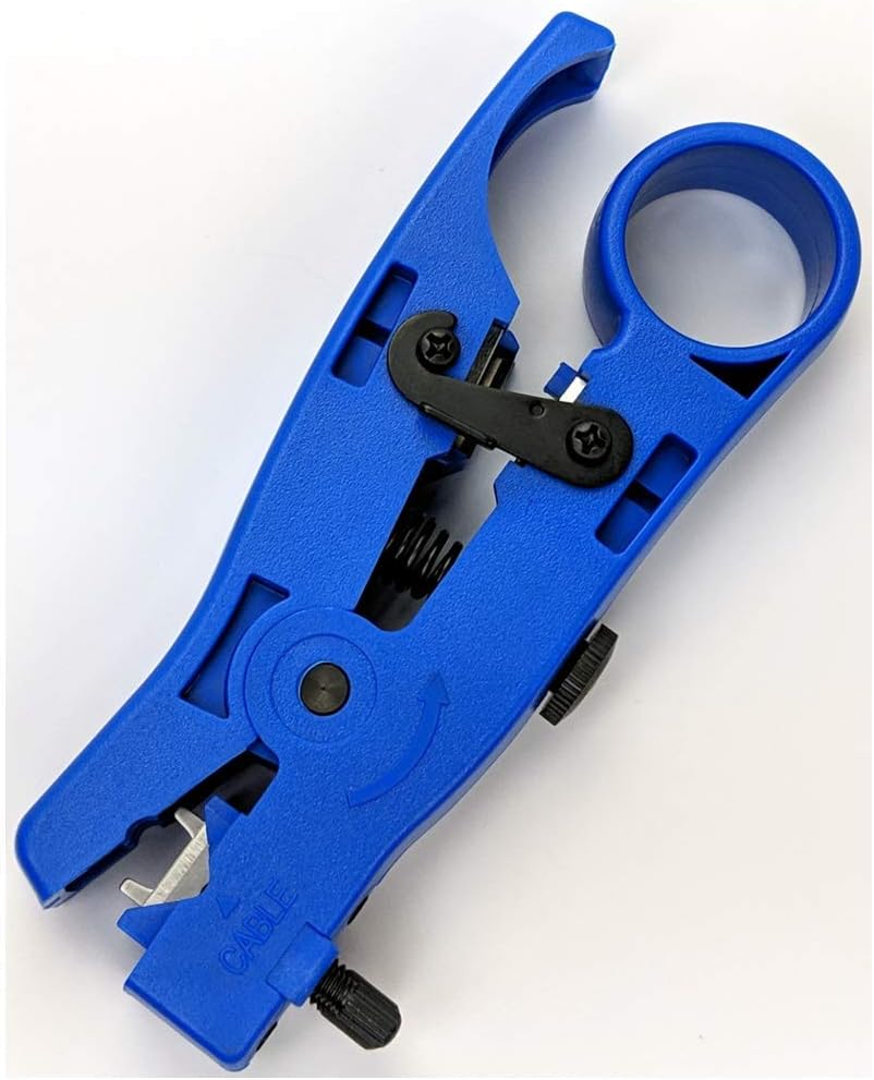CCTV Camera Pros TL-22 Professional CCTV Cable Wire Stripper | Strips RG-59 / RG-6 Coaxial | Flat RJ45 Cat-5e / Cat-6 Ethernet Cable | Adjustable Universal Stripping Tool for Security Camera Systems
