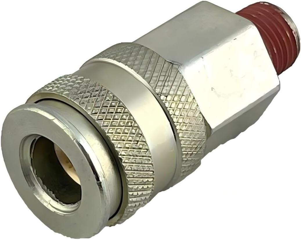 M2-20SM Industrial Air Hose Male Quick Connect Coupler Socket - Fits for Air Compressor Fittings Replacement M2-20SM x5 - Pipe Hose Fittings - 1/4" NPT 0.54 IN 300 PSI inlet pressure 5 Pack