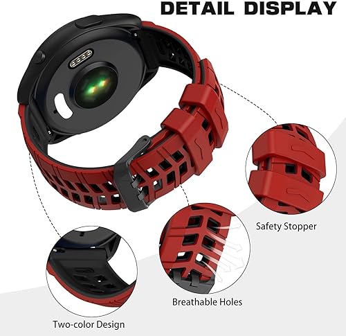 Miniatura 4 de ISABAKE Compatible con Garmin Vivoactive 4Venu 2Forerunner 255 265 Bandas, correa de silicona deportiva para Samsung Galaxy Watch 3 1.772 inGalaxy