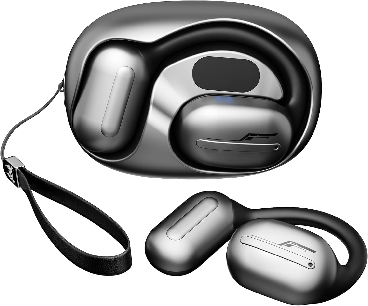 Transformers TF-T20 Open Ear Headphones Wireless Bluetooth 5.4 Earbuds, 60H Playtime Sport Earbuds Wireless with HD Mic Earhooks, Over Ear Headphones for Running Driving Fitness Grey