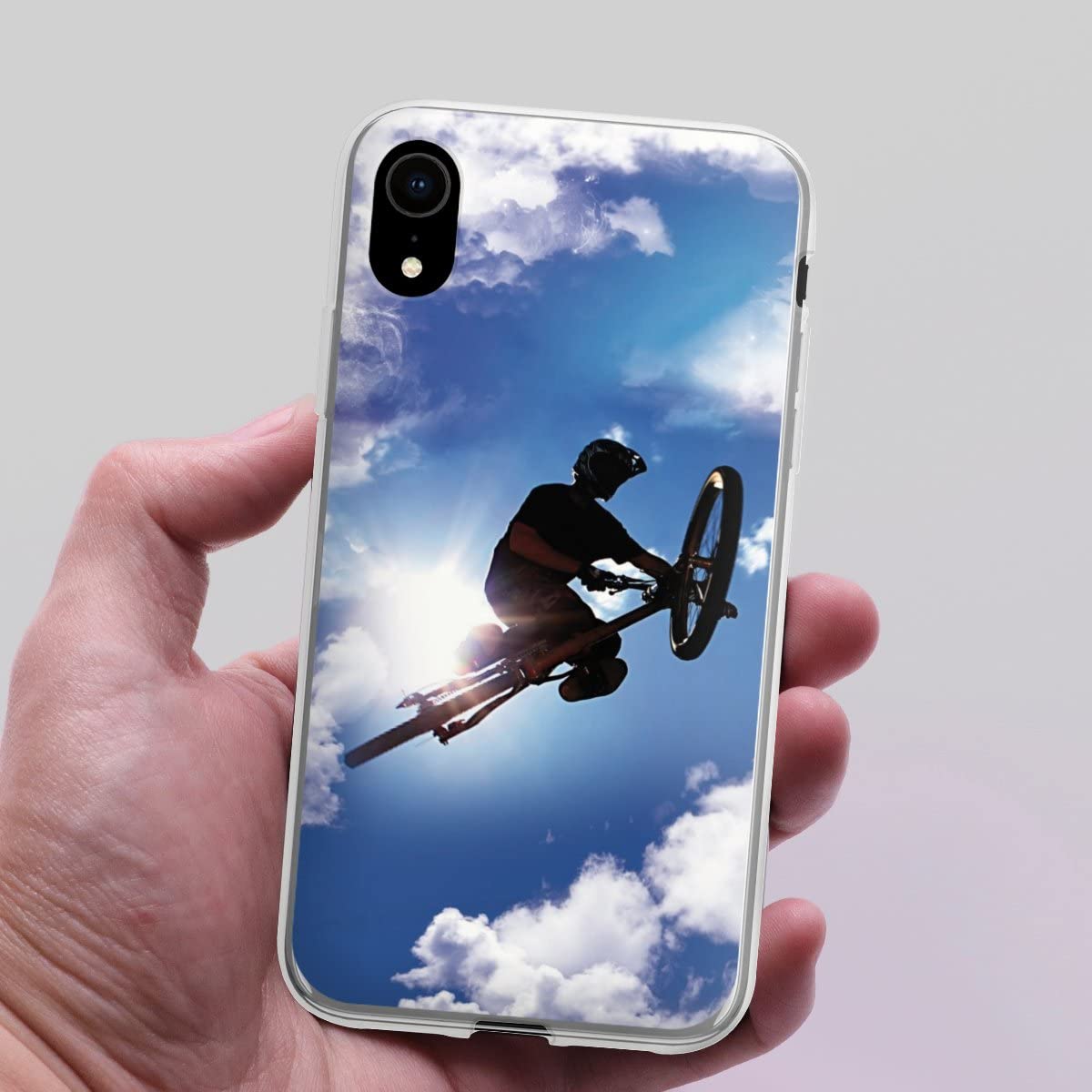 Silikon Hülle kompatibel mit Apple iPhone Xr Case transparent Handyhülle Fahrrad Mountainbike Himmel Elektronik & Foto