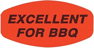 Excellent for BBQ Labels Fluorescent Red Grabber Grocery Store Labels Black Imprint - 1 3/8