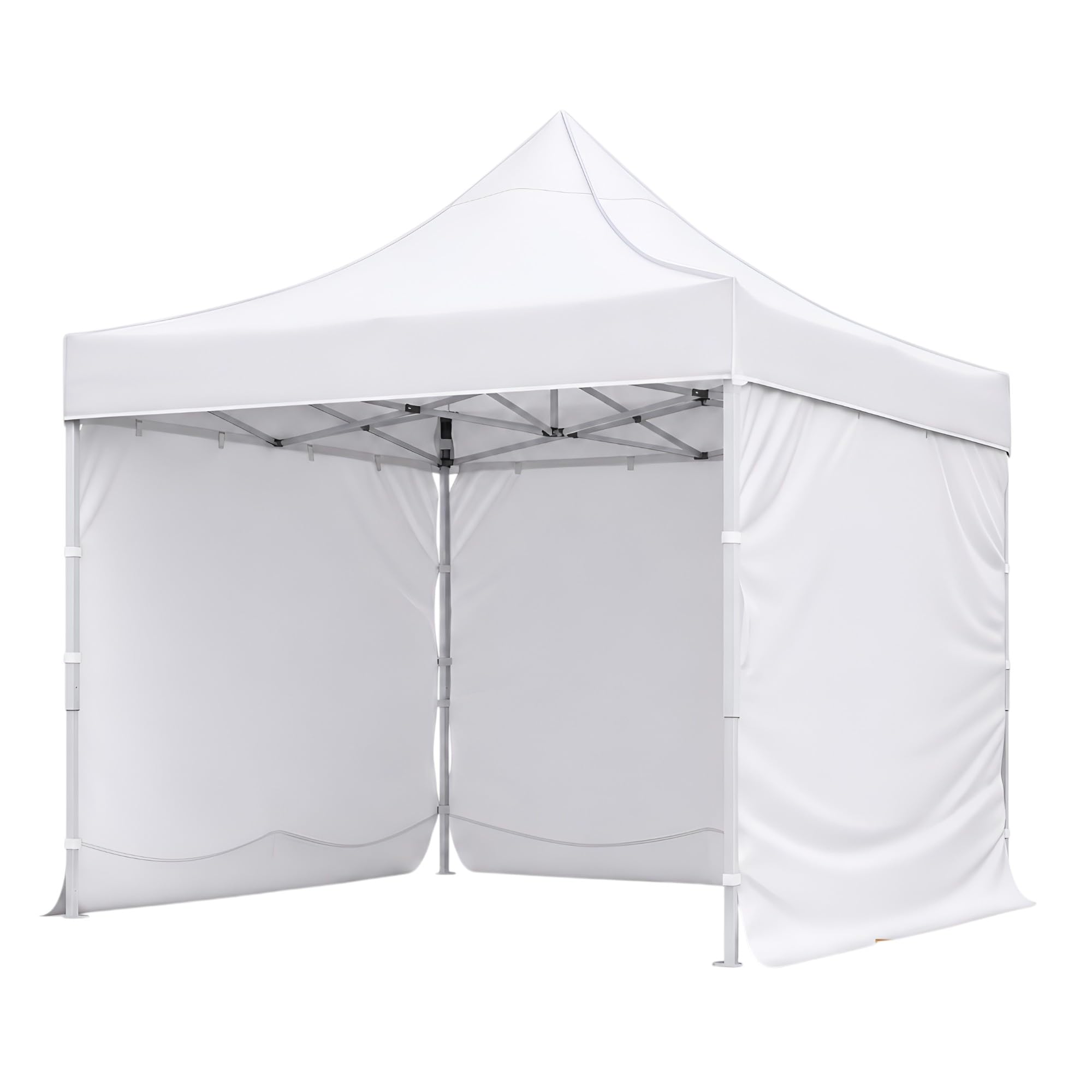 10 x 10 Ft White Pop Up Gazebo Tent with 3 Side Covers Included, Waterproof Outdoor Canopy Shelter for Garden, Patio, Camping, Wedding, Exhibition & Event Use-image-36