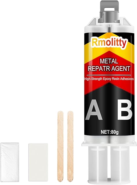 AB Metal Glue, Metal Glue High Strength Bonds Metal to Metal (40g*2), Weld Metal Repair Paste, Metal to Metal Glue for Steel, Metal, Cast Iron