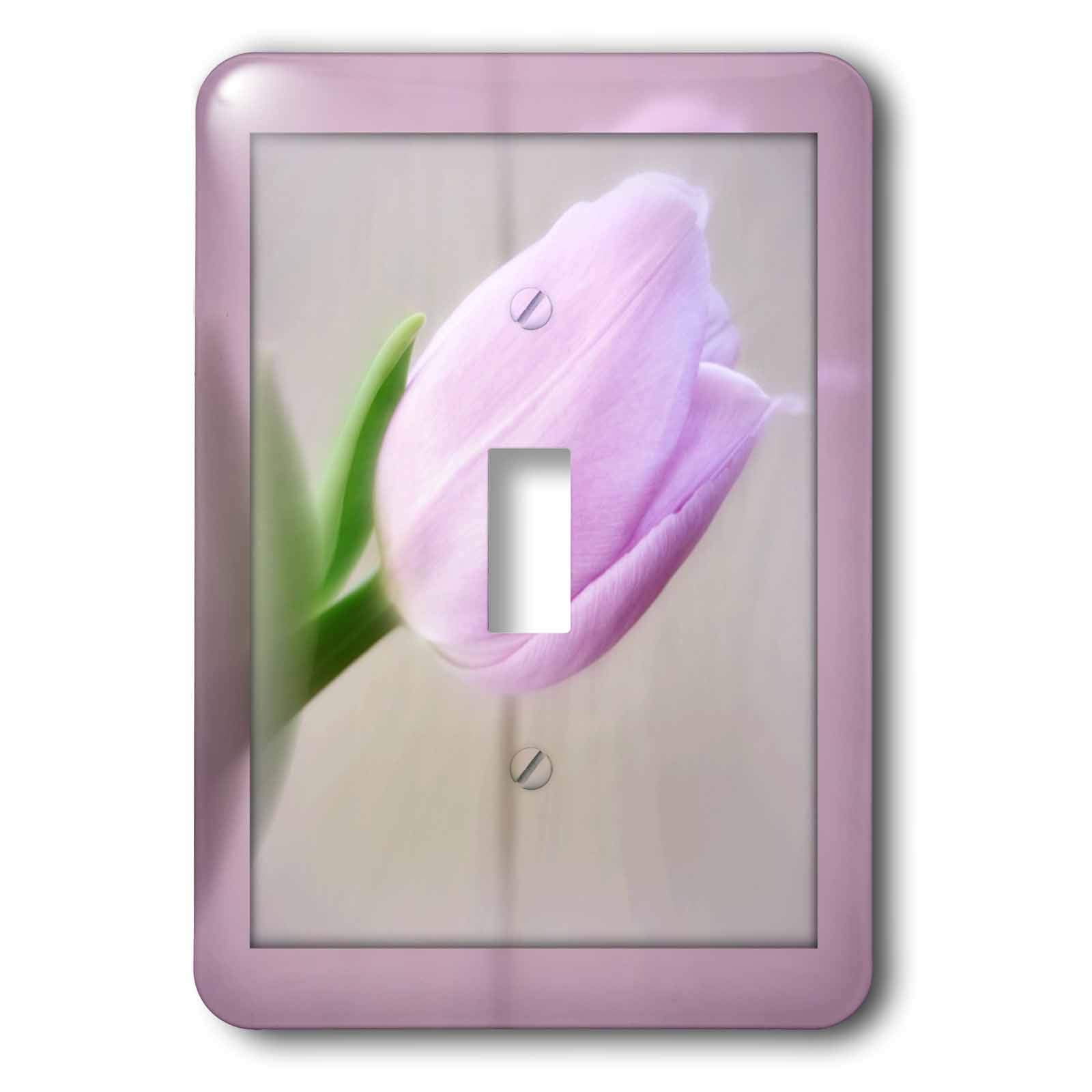 Interrupteur à baïonnette motif tulipe pour remplacer une plaque murale terne par des fleurs