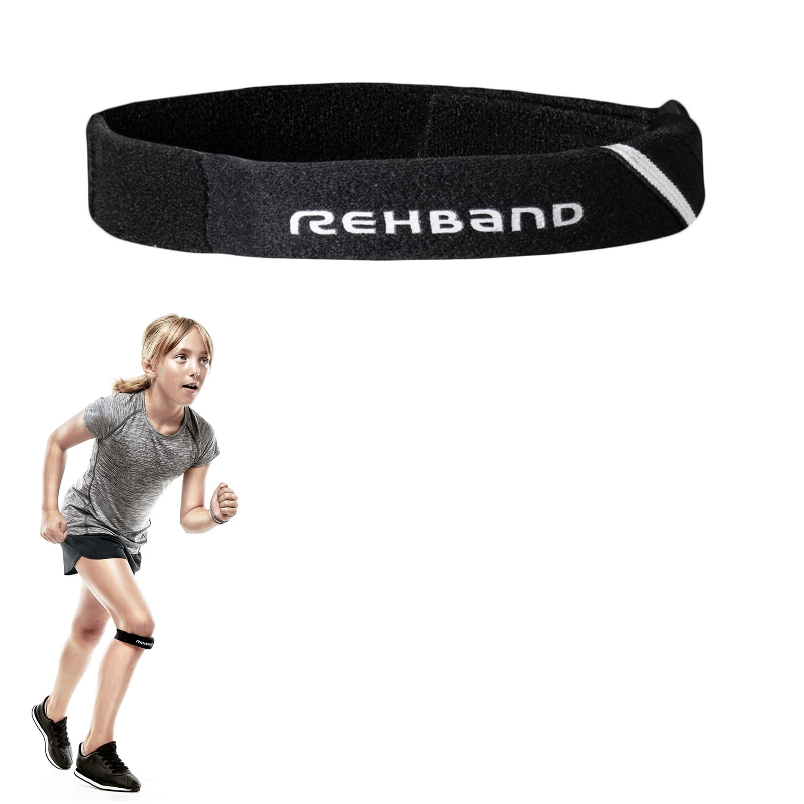 Rehband patella knee strap children, patella support band junior, pressure pad patella for runners knee and patella tip syndrome relieves pain, Colour