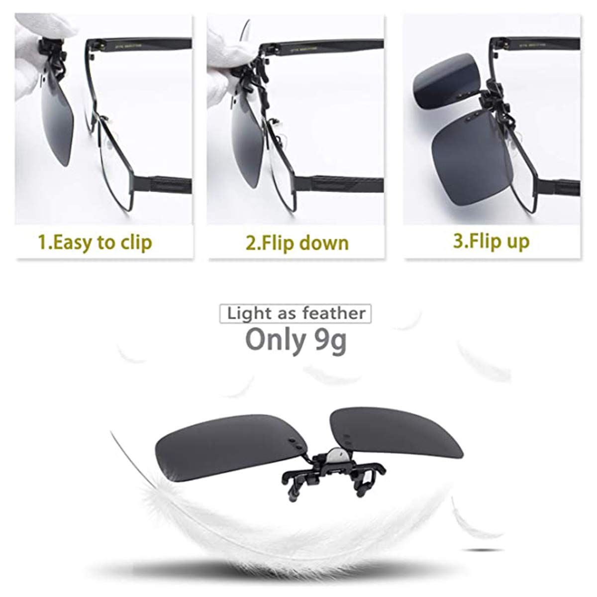 Occhiali da sole polarizzati a clip, confezione da 3 pezzi, antiriflesso, protezione UV, occhiali da sole da vista