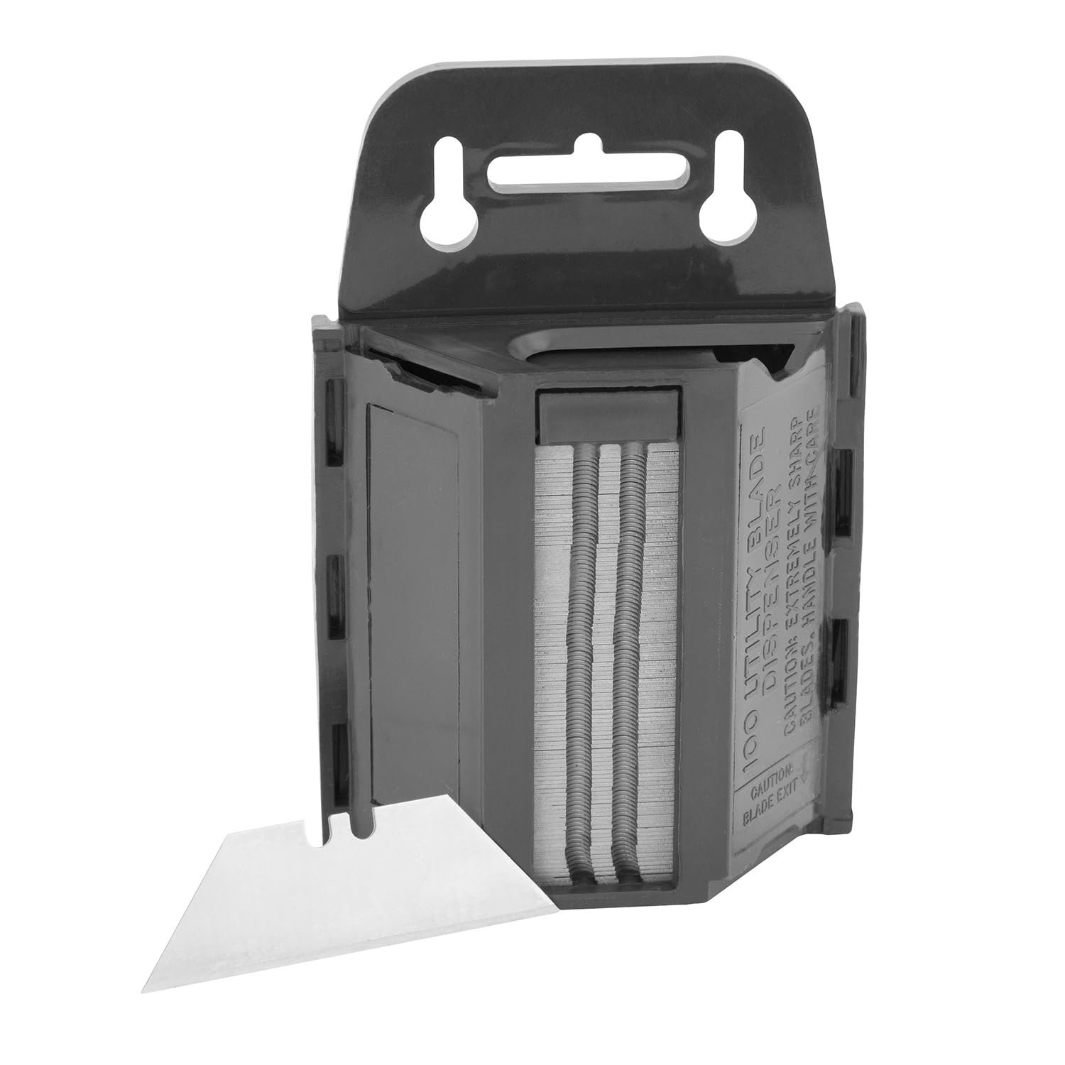 Sheffield 12282 Standard 100 Utility Box Cutter Blades with Dispenser, 100 Pack Razor Blades Refills, Fits Most Utility Knifes