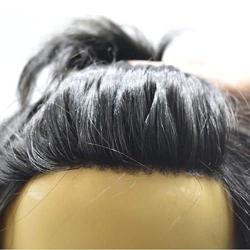Miniatura 8 de Toupee - Sistema de cabello para hombres, 100 % cabello humano real, pieza de cabello fino mono para hombre, línea capilar natural para hombre,