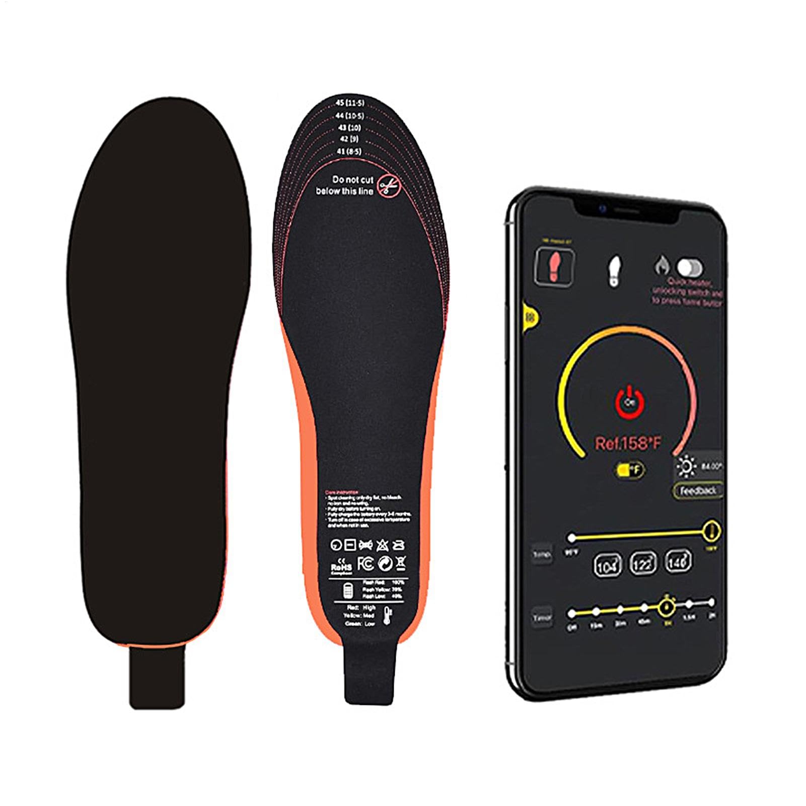 Plantillas Recargables USB, Plantillas Calefactables | 1 par de Plantillas | térmicas Recargables por USB para Invierno, Calentadores de pies para climas fríos, a Medida