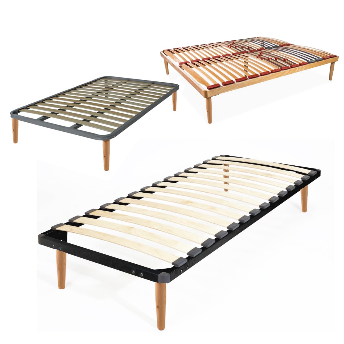 Set piedi faggio 4pz rete a doghe Varie altezze (Set 4pz H 30)