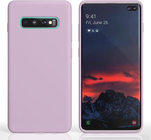 Vista 80 de E Segoi Funda diseñada para Galaxy S10 Plus de 6.4 pulgadas, S10+ de goma de gel de silicona líquida a prueba de golpes, cojín de forro de tela