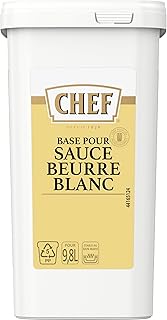 CHEF Sauce Beurre Blanc - Base Déshydratée à Personnaliser - Sauce Nappante et Brillante - Gain de Temps en Cuisine - Aide Culinaire, Fonds, Fumet - Boîte de 1,02 kg pour 9,8L
