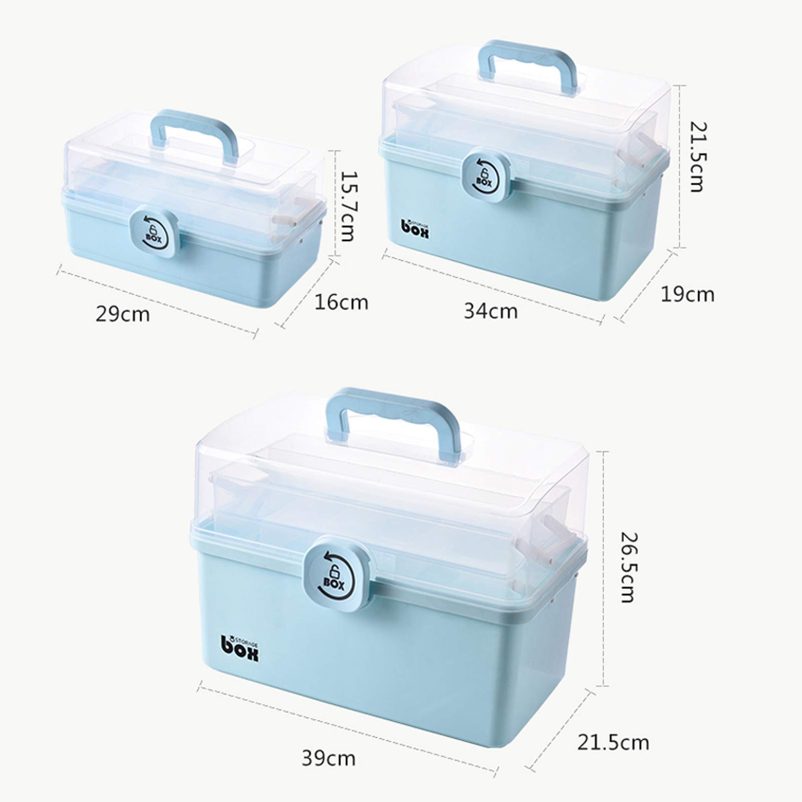 Botiquín familiar, botiquín portátil, botiquín, botiquín de primeros auxilios, compartimentos for botiquín a prueba de niños, botiquín duradero portátil de múltiples capas con A(S 29x16x15.7