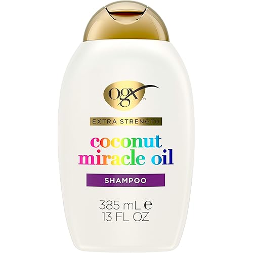 OGX Extra Strength Damage Remedy + Coconut Miracle Oil Shampoo for Dry, Frizzy or Coarse Hair, Paraben-Free, Sulfate-Free Surfactants, 13 Fl Oz