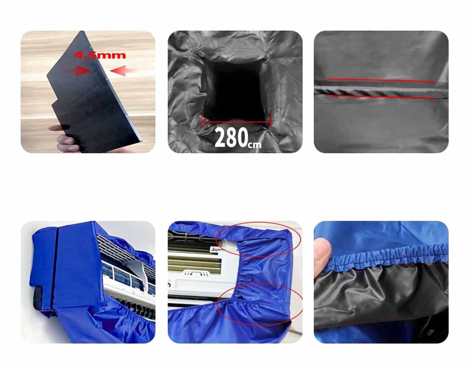 Estante para Aire Acondicionado con Pantalla de Valla Exterior,Cubierta de limpieza de aire acondicionado Cubierta de limpieza de aire acondicionado, Bolsa de protección contra el polvo de limpie