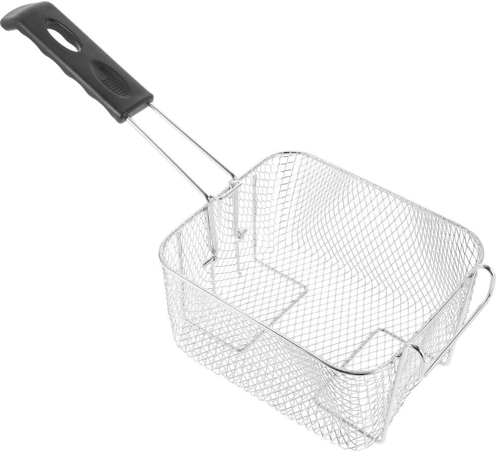 2 PCS Stainless Steel Frying S n Wire Mesh Strainer Fryer Basket Commercial
