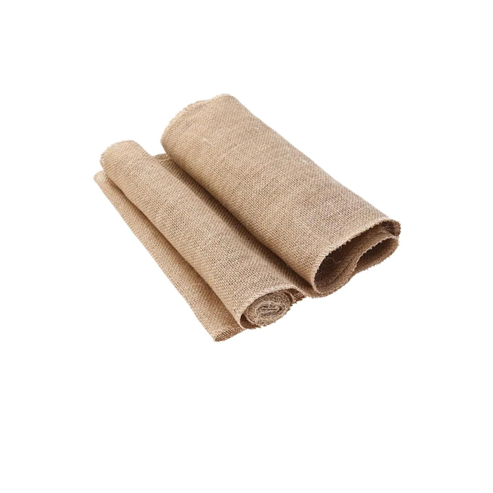 Goxqit One Color 3Pcs Burlap Table Runners Khaki, Jute Vintage Runner For Arts Crafts