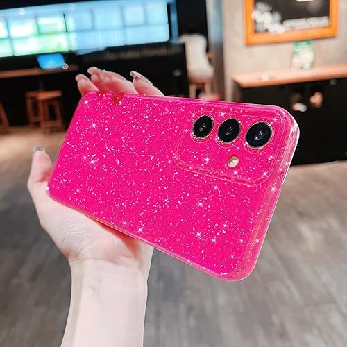 Miniatura 3 de Finyosee Funda compatible con Samsung Galaxy S23 FE 5G, bonito color neón brillante, con purpurina, delgada, delgada, a prueba de golpes, funda de